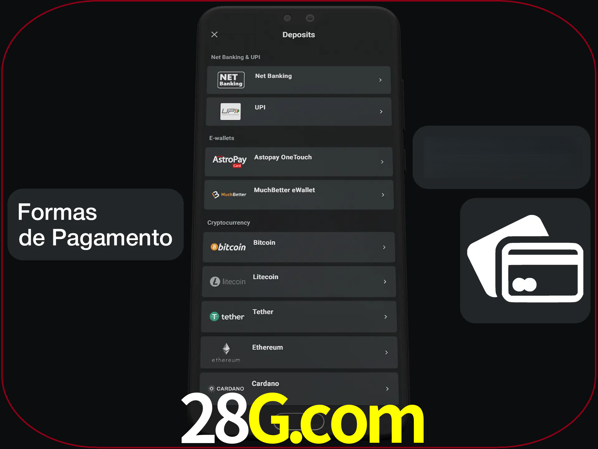 Escolha a forma de pagamento de sua preferência.