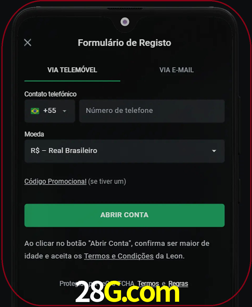 Abra o aplicativo e inicie o processo de registro.